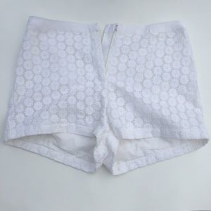 Topshop White Lace High Waisted Floral Zip Up